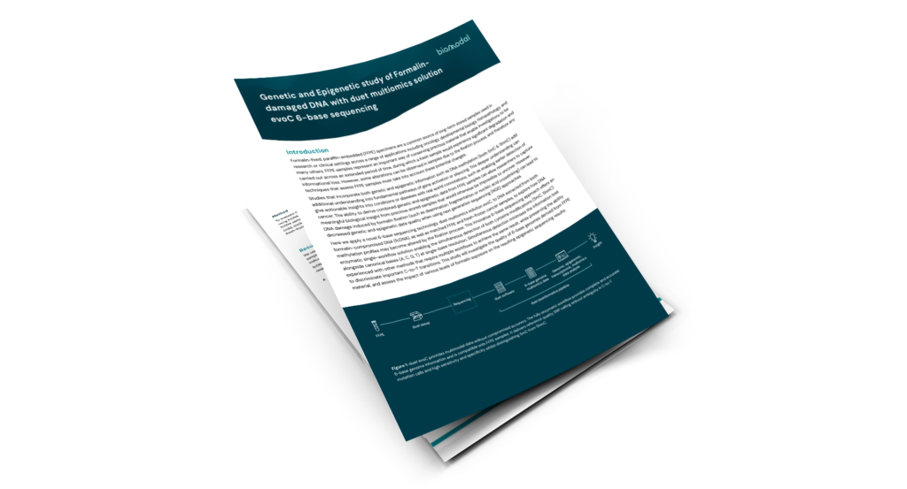 Genetic and Epigenetic study of Formalin-damaged DNA with duet multiomics solution evoC 6-base sequencing