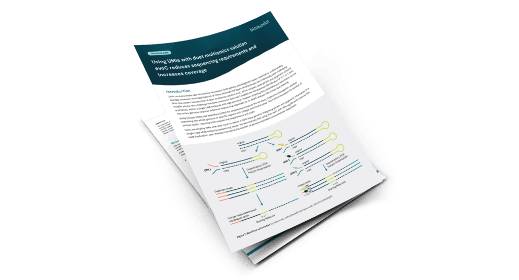 Using UMIs with duet multiomics solution evoC reduces sequencing requirements and increases coverage